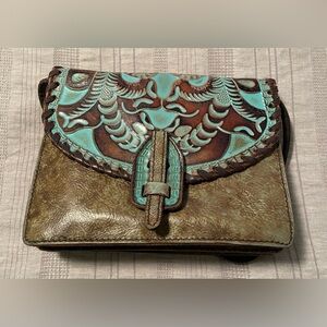 Patricia Nash - Lanza Crossbody Bag - Tooled Turquoise Collection